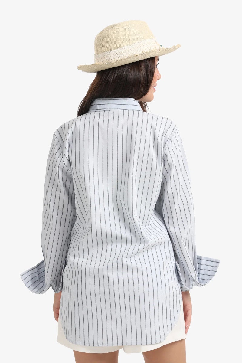 Carina Blue Striped Shirt - Image 3